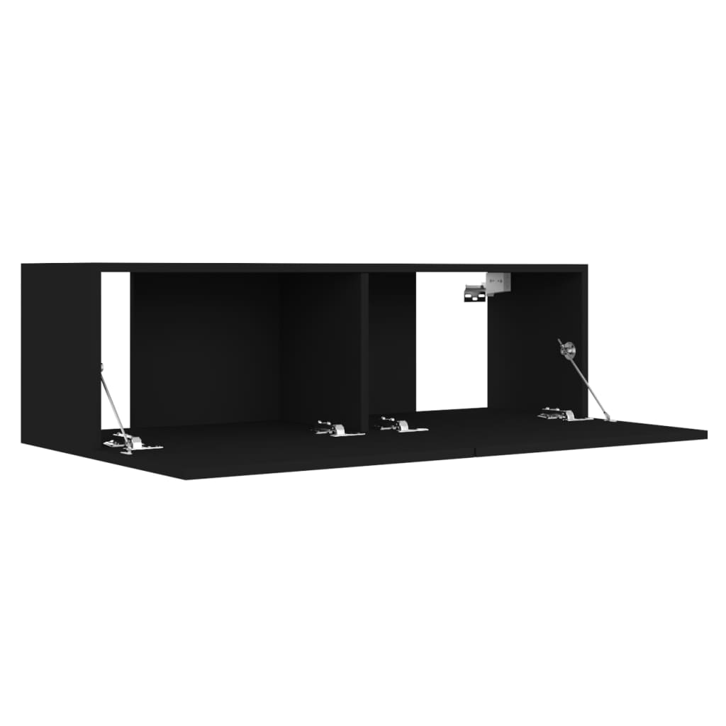 Ensemble de meubles TV 3 pièces en bois noir