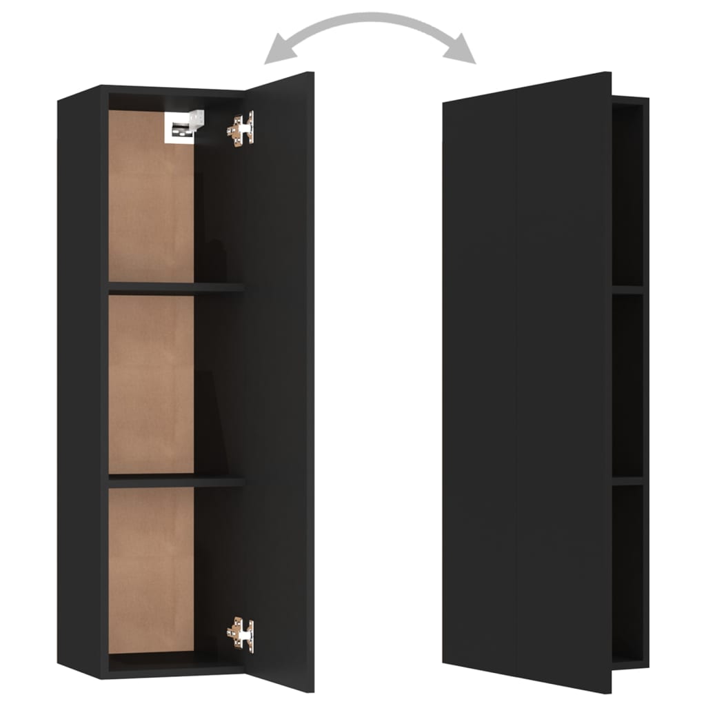 Ensemble de meubles TV 3 pièces en bois noir