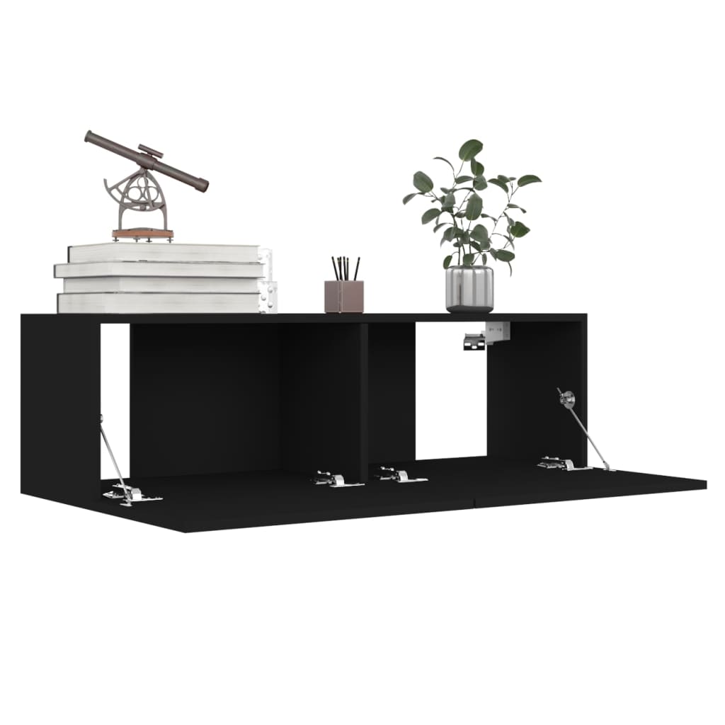 Ensemble de meubles TV 4 pièces en bois noir