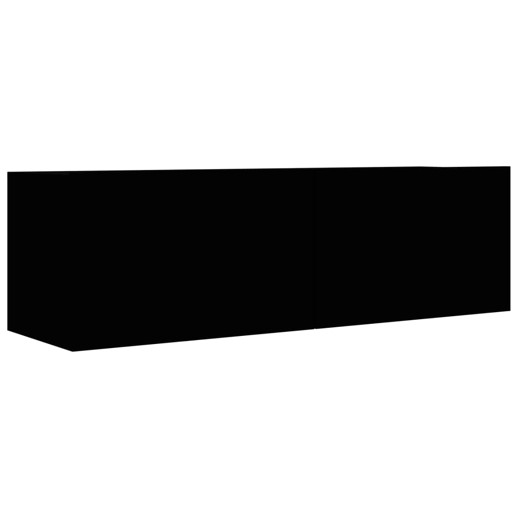 Ensemble de meubles TV 3 pièces en bois noir