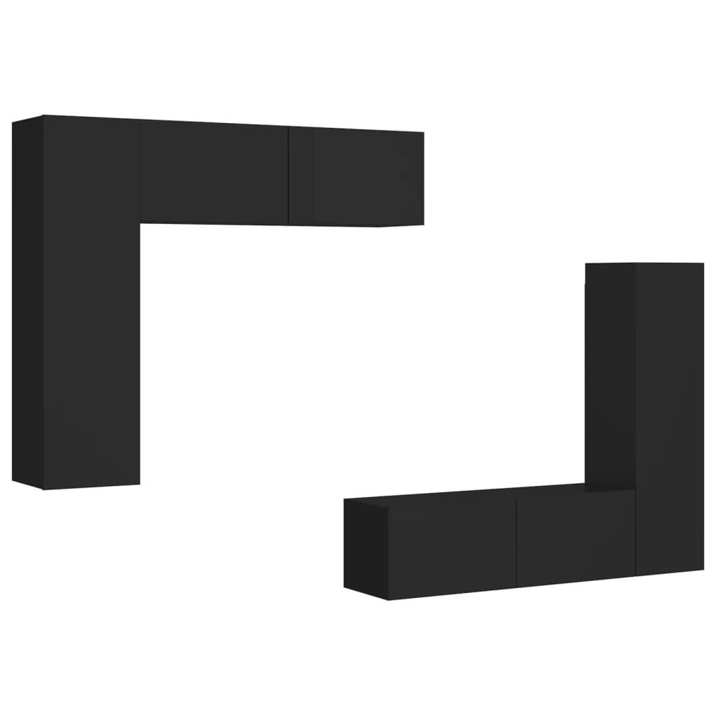 Ensemble de meubles TV 4 pièces en bois noir