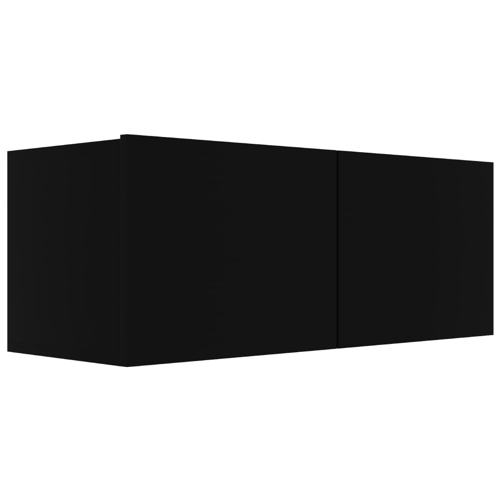 Ensemble de meubles TV 2 pièces en bois noir