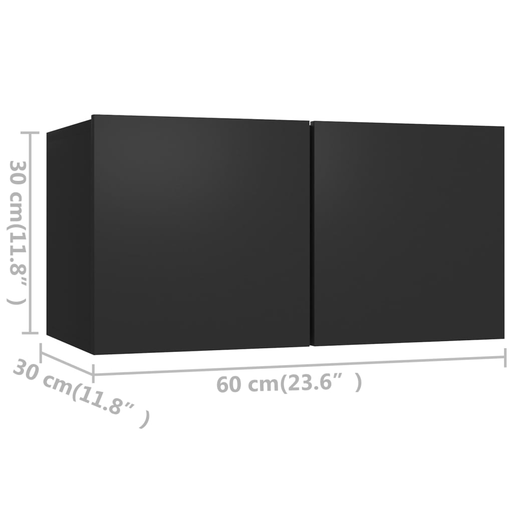 Ensemble de meubles TV 2 pièces en bois noir