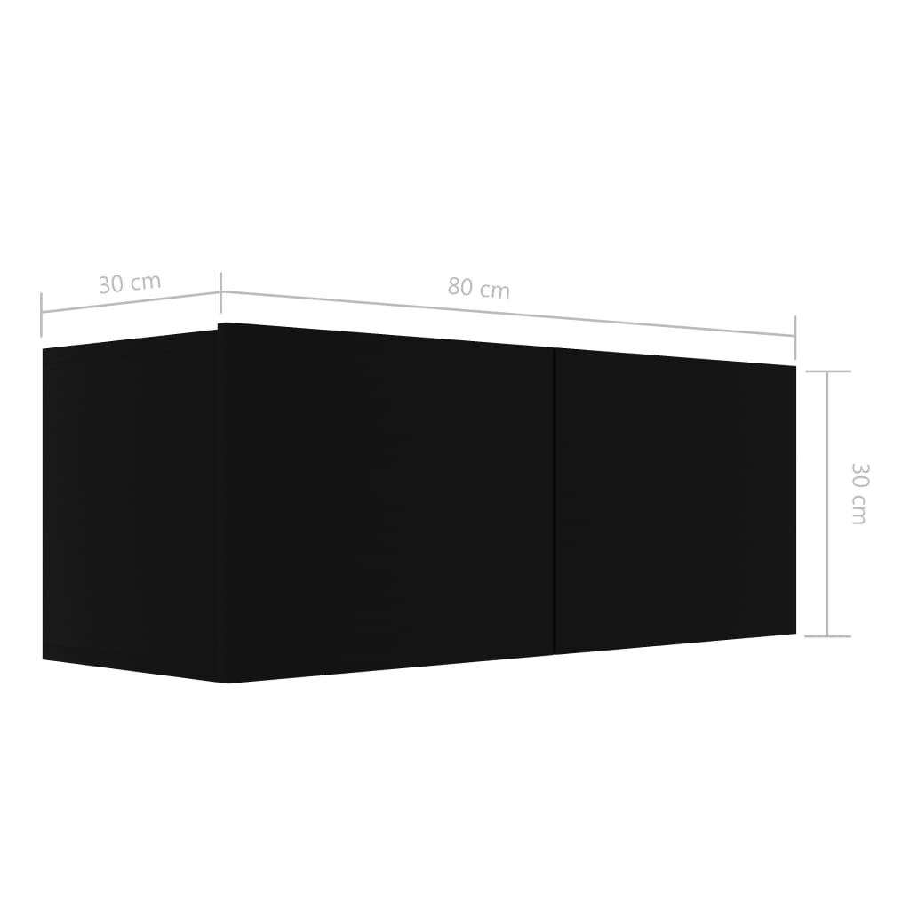 Ensemble de meubles TV 4 pièces en bois noir