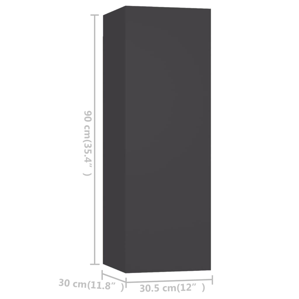Ensemble de meubles TV 5 pièces, matériau à base de bois gris