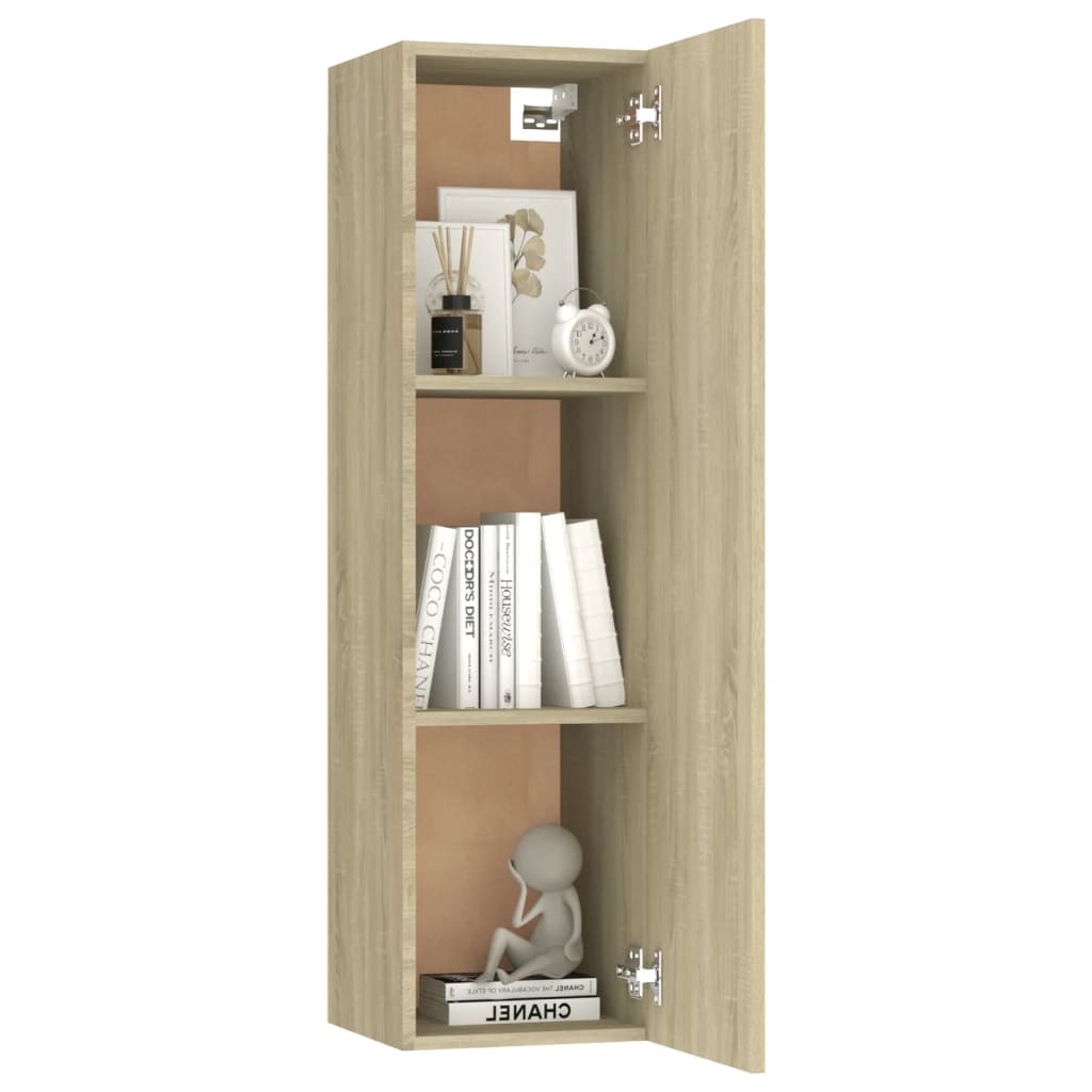 Ensemble de meubles TV 4 pièces en bois de chêne Sonoma