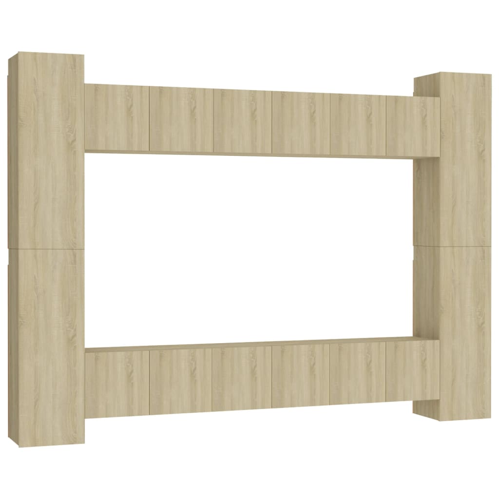 10-tlg. TV-Schrank-Set Sonoma-Eiche Holzwerkstoff