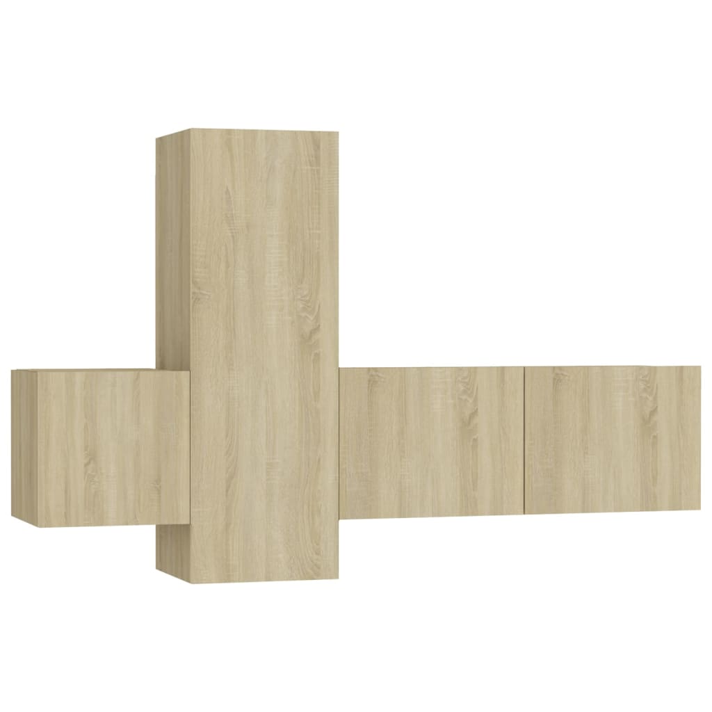 Ensemble de meubles TV 3 pièces en bois de chêne Sonoma