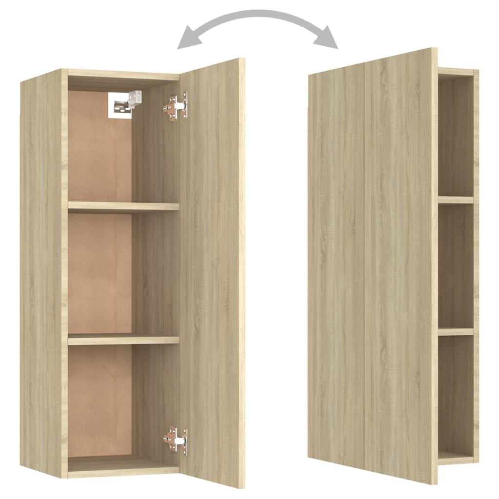 Ensemble de meubles TV 3 pièces en bois de chêne Sonoma