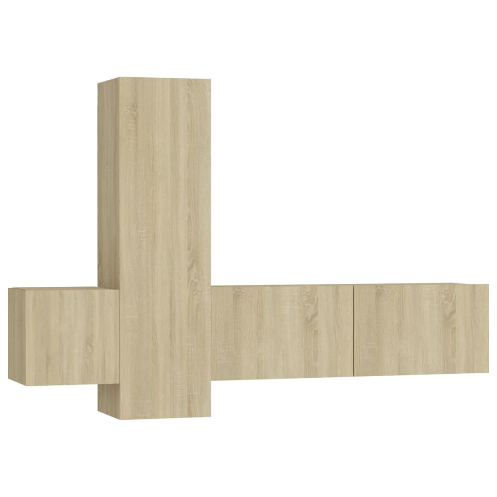 Ensemble de meubles TV 3 pièces en bois de chêne Sonoma