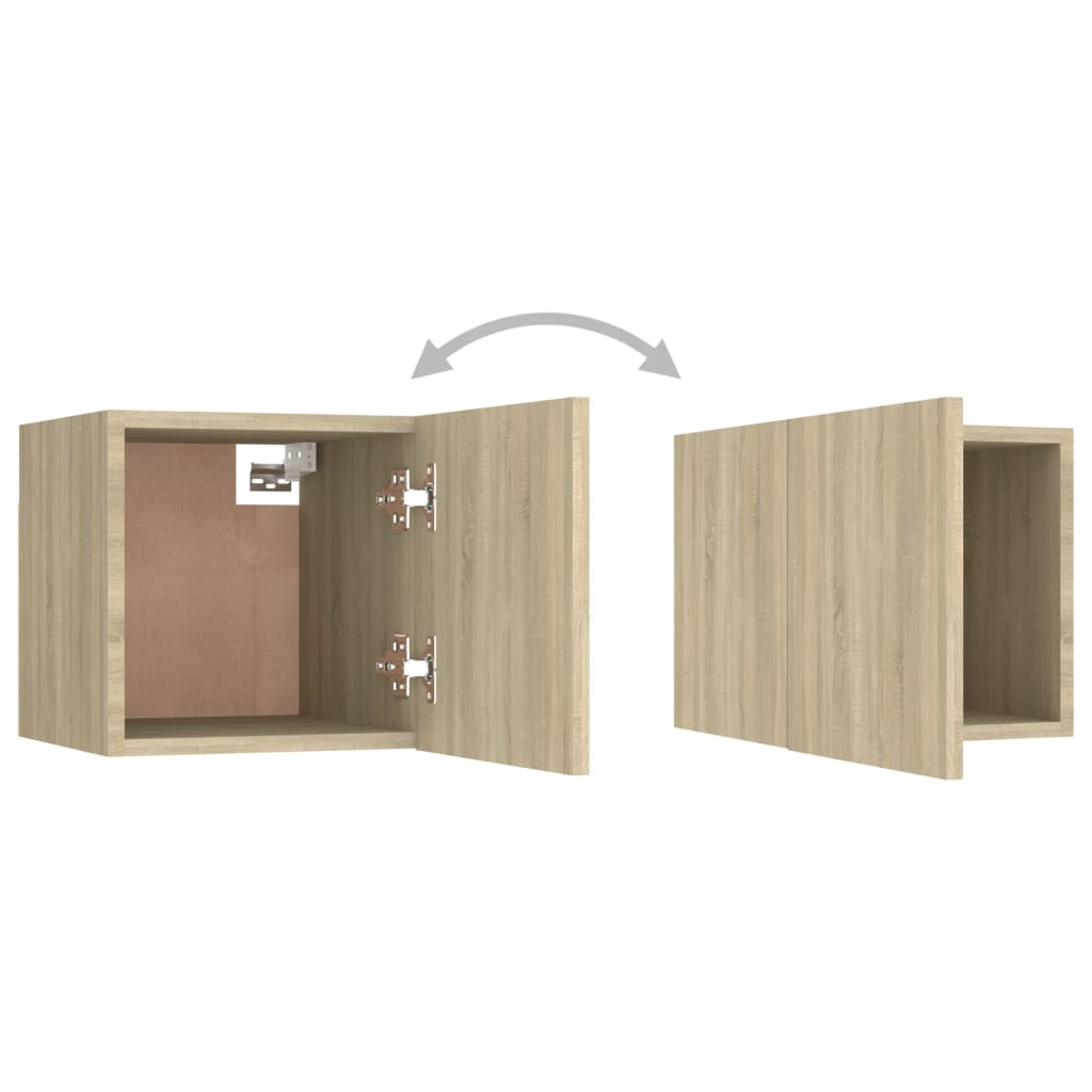 Ensemble de meubles TV 3 pièces en bois de chêne Sonoma