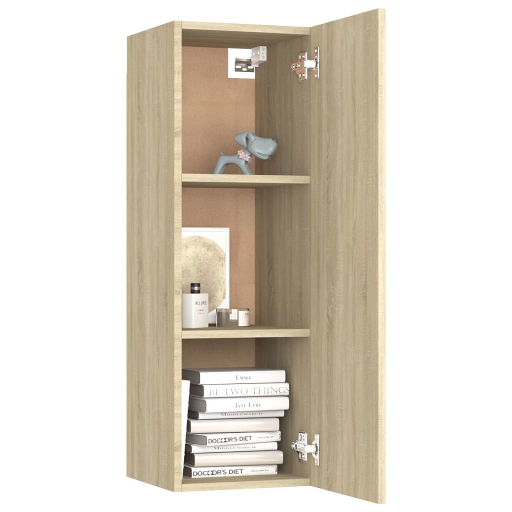 Ensemble de meubles TV 4 pièces en bois de chêne Sonoma