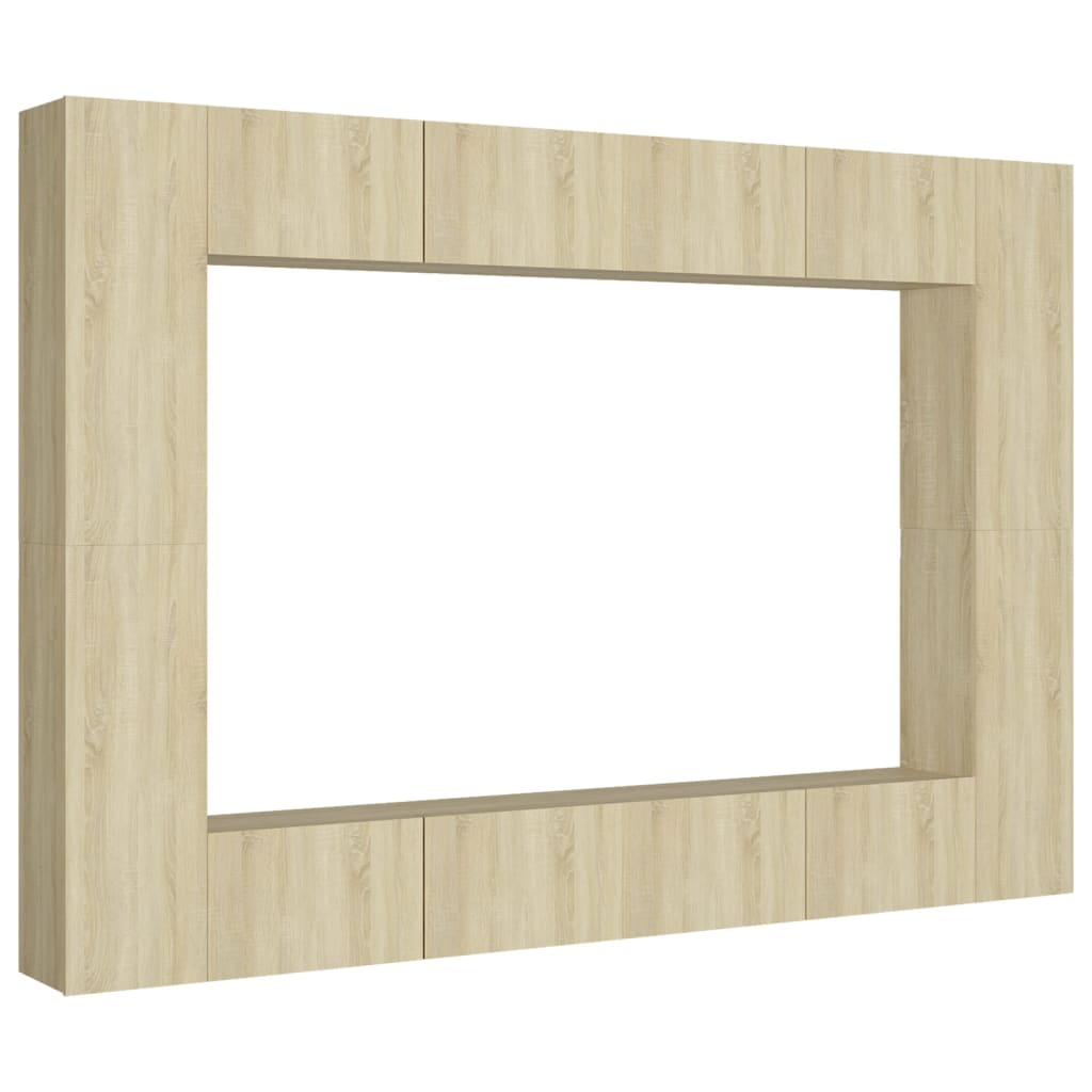 8-piece TV cabinet set Sonoma oak wood material