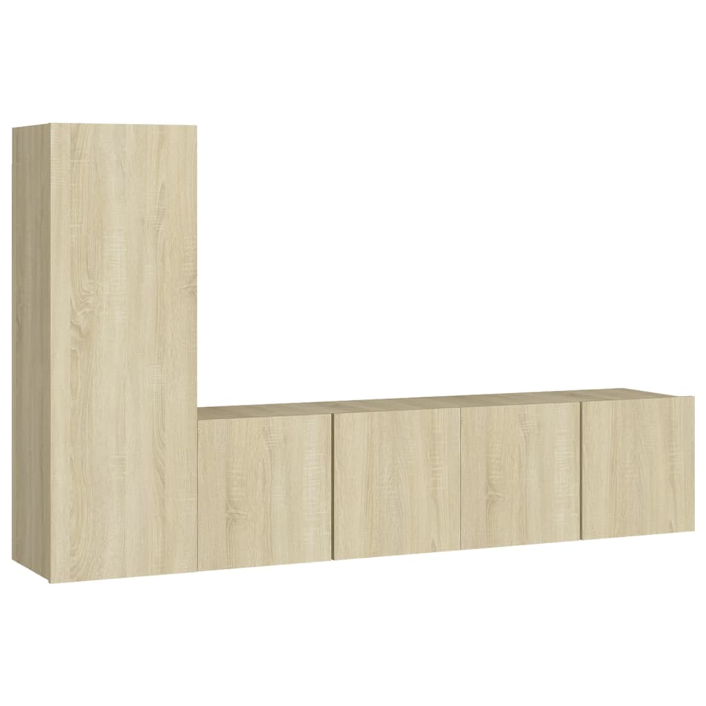 Ensemble de meubles TV 3 pièces en bois de chêne Sonoma