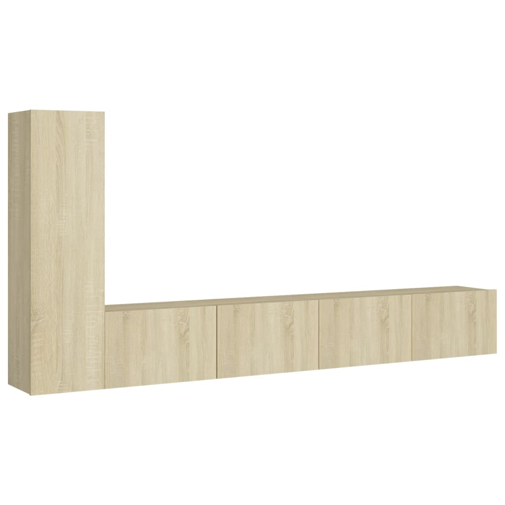 Ensemble de meubles TV 3 pièces en bois de chêne Sonoma