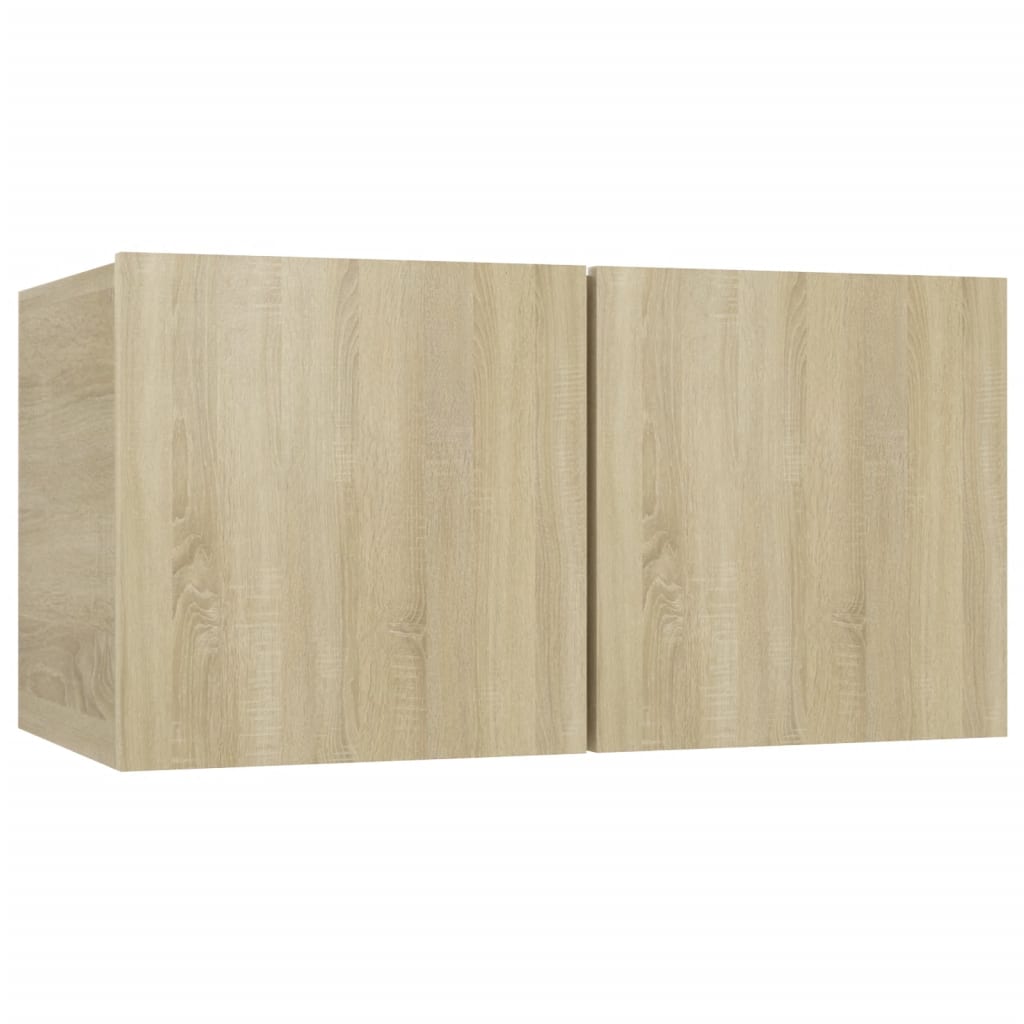 Ensemble de meubles TV 4 pièces en bois de chêne Sonoma
