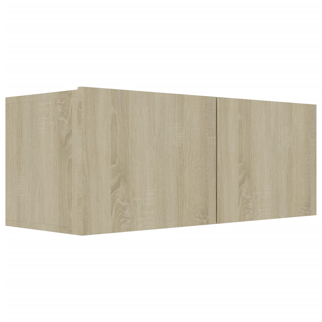 Ensemble de meubles TV 4 pièces en bois de chêne Sonoma