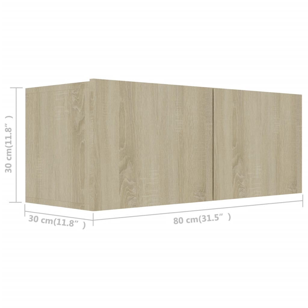 Ensemble de meubles TV 2 pièces en bois de chêne Sonoma