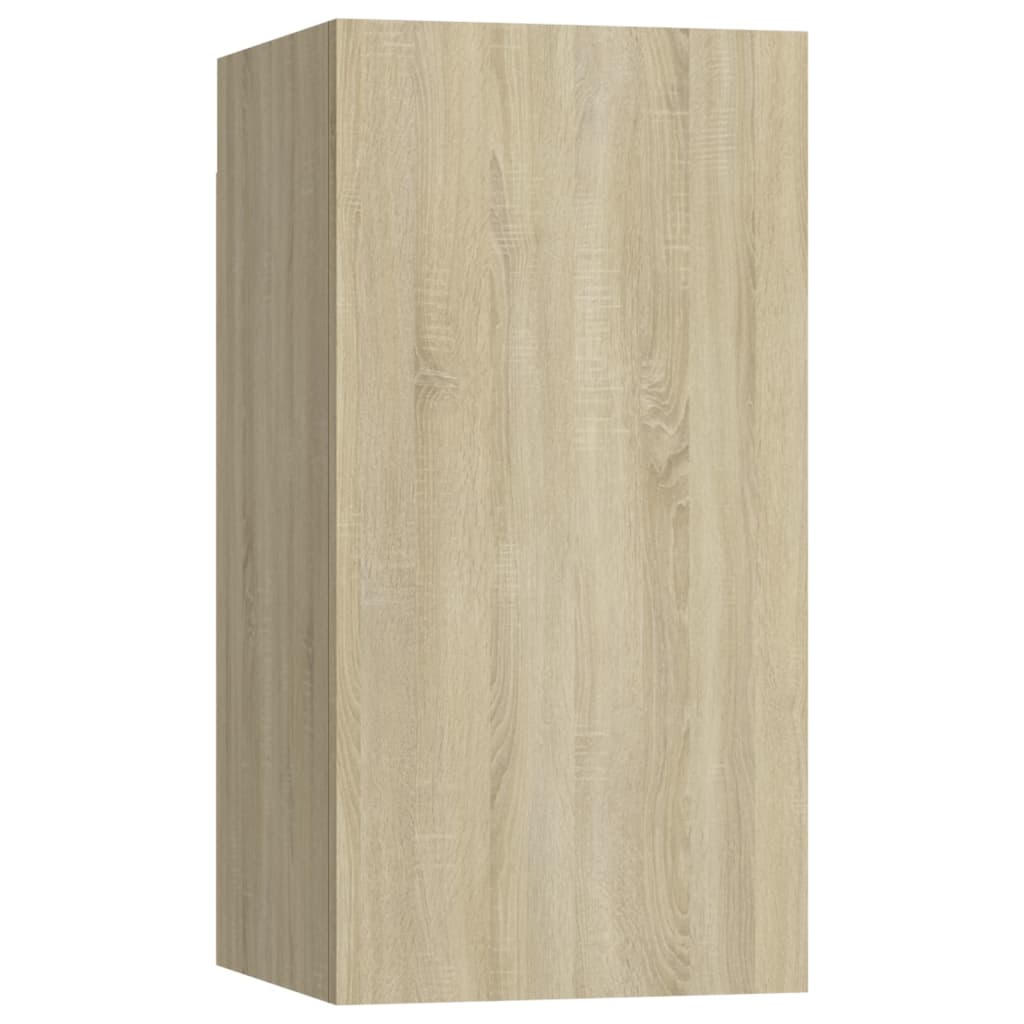 Ensemble de meubles TV 4 pièces en bois de chêne Sonoma