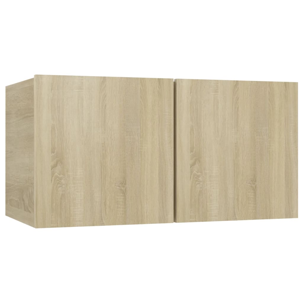 Ensemble de meubles TV 4 pièces en bois de chêne Sonoma