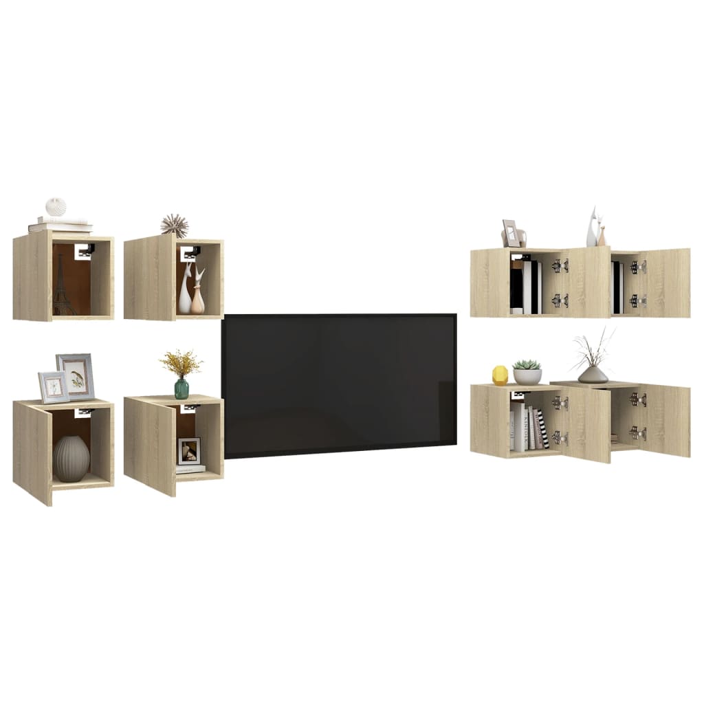 TV wall cabinets 8 pcs. Sonoma oak 30.5x30x30 cm