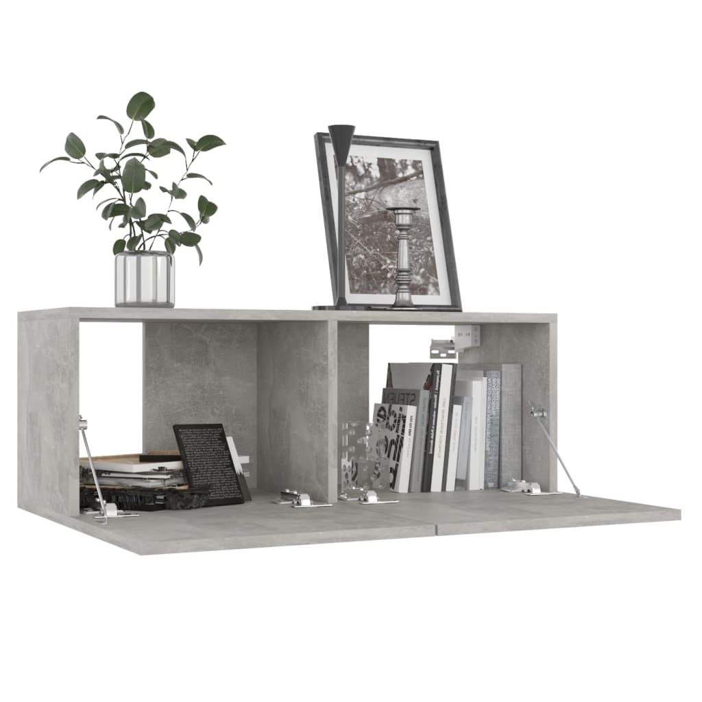 Ensemble de meubles TV 5 pièces en béton gris à base de bois