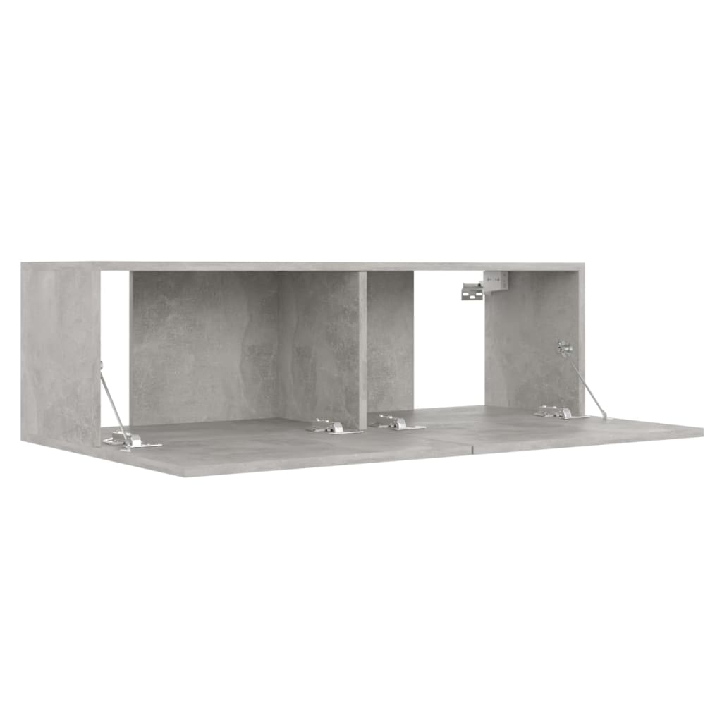 Ensemble de meubles TV 3 pièces en béton gris à base de bois