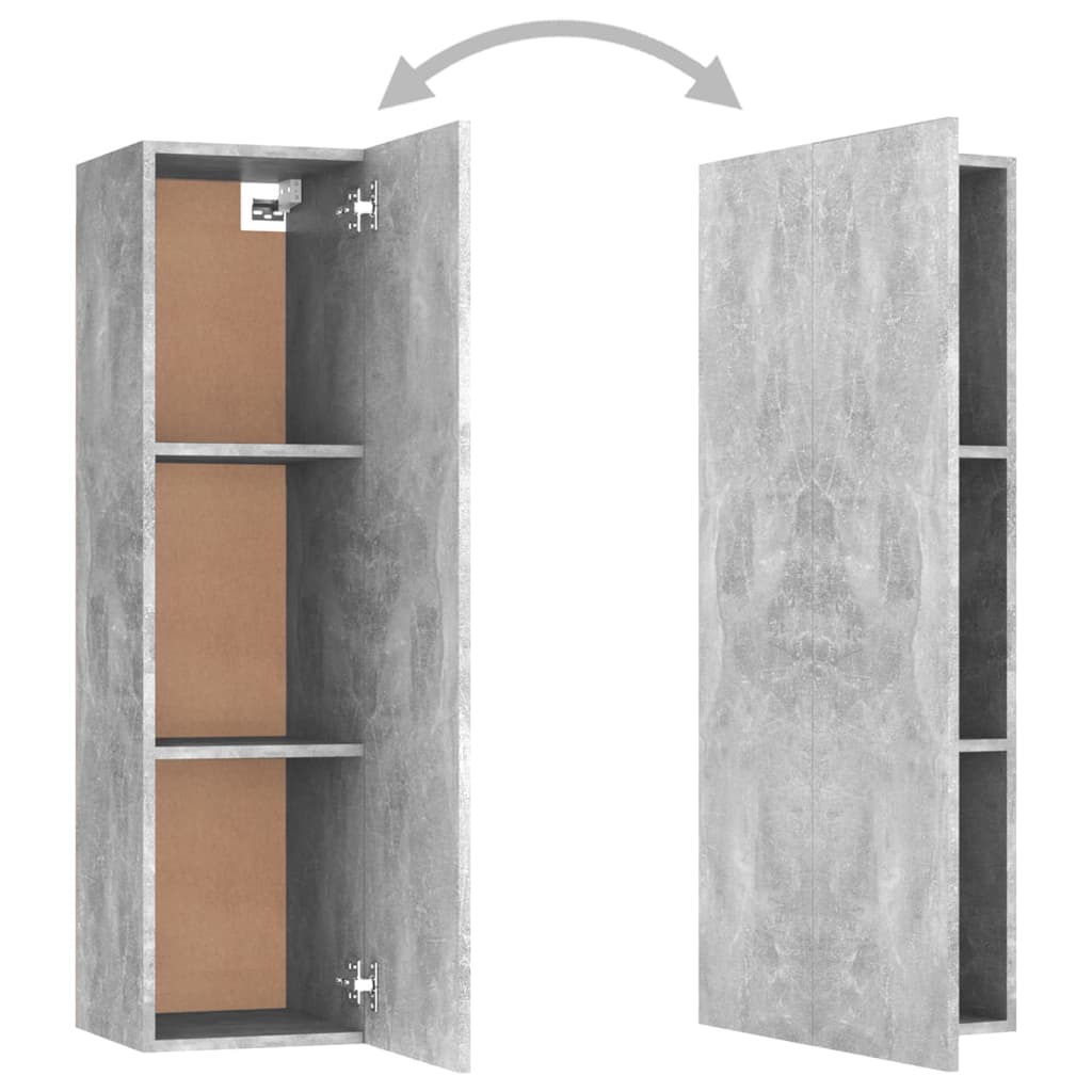 Ensemble de meubles TV 3 pièces en béton gris à base de bois