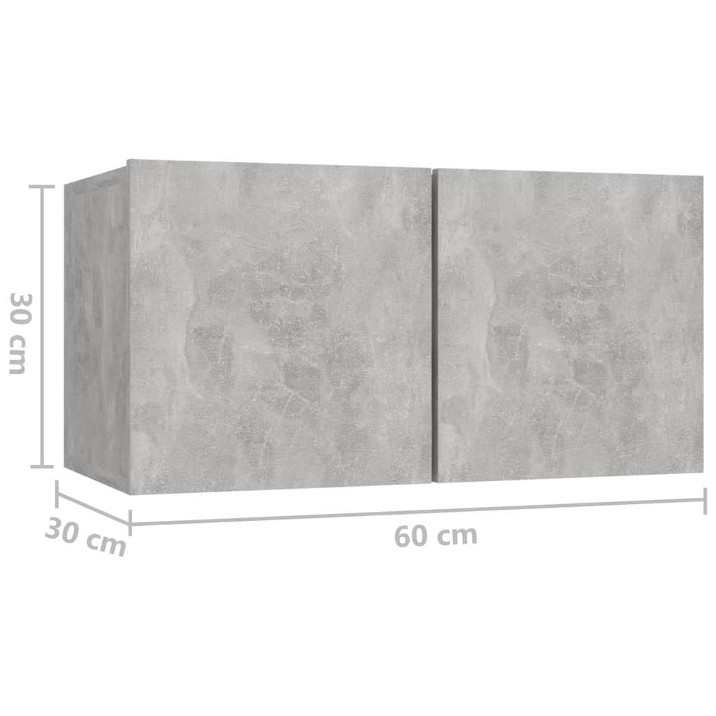 10-piece TV cabinet set concrete grey wood-based material