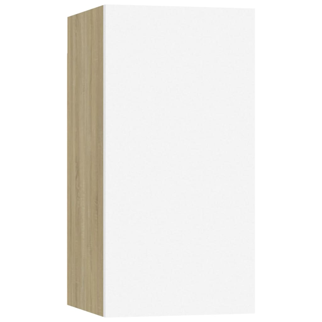 Ensemble de meubles TV 3 pièces en bois de chêne Sonoma blanc