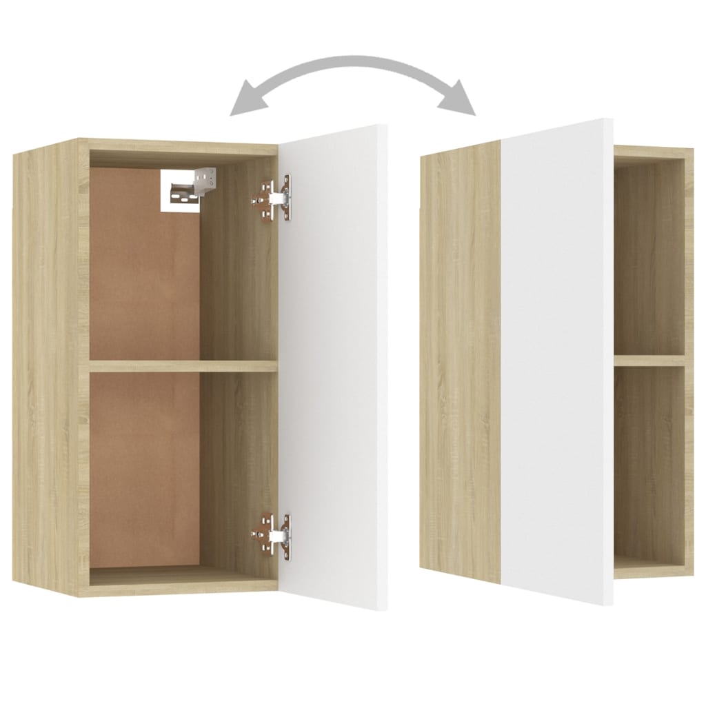Ensemble de meubles TV 3 pièces en bois de chêne Sonoma blanc