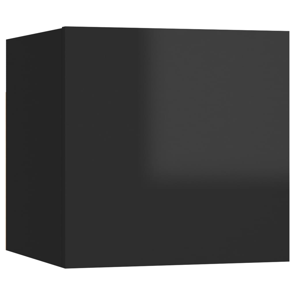 TV wall cabinets 8 pcs. High-gloss black 30.5x30x30 cm
