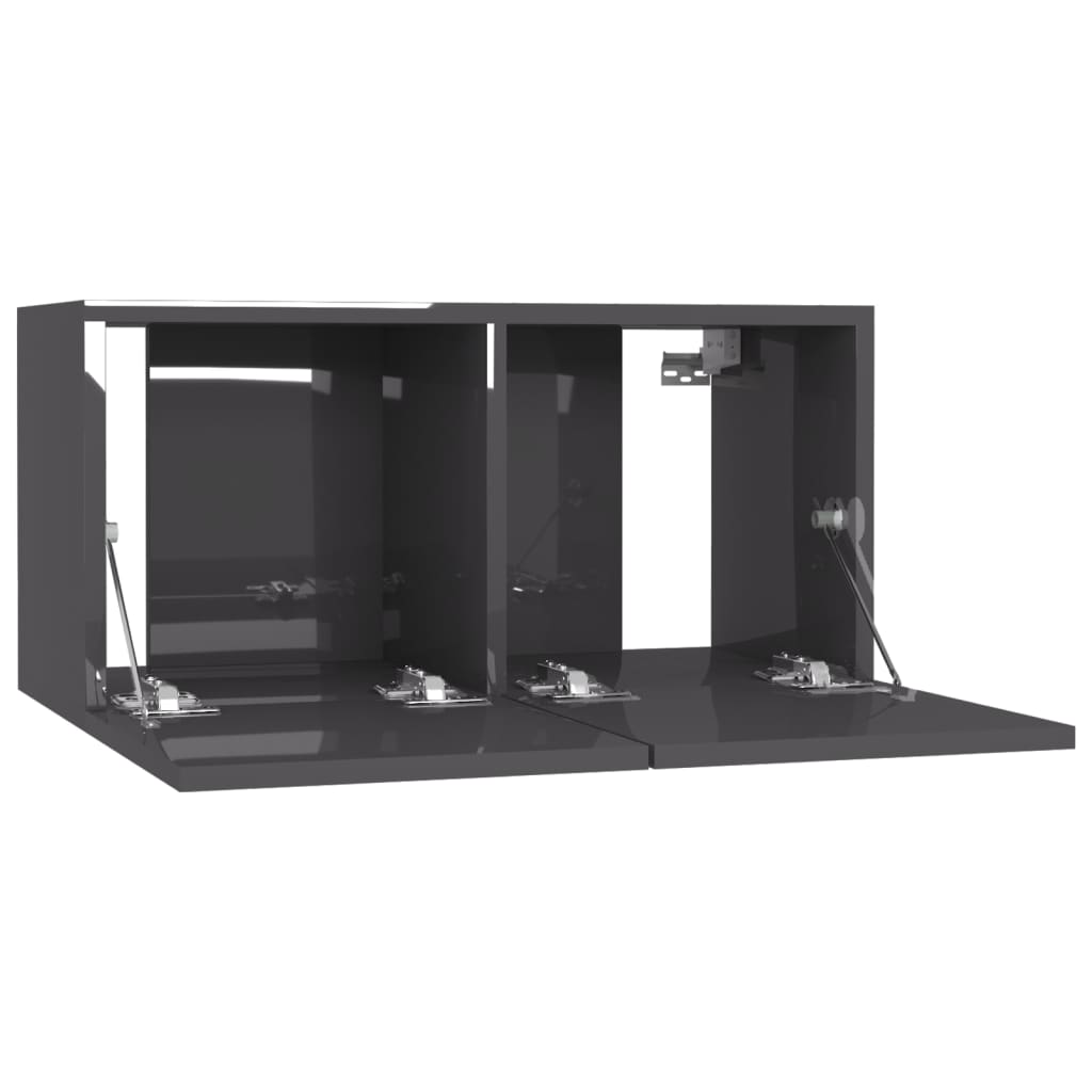 Ensemble de meubles TV 5 pièces, gris brillant, matériau à base de bois