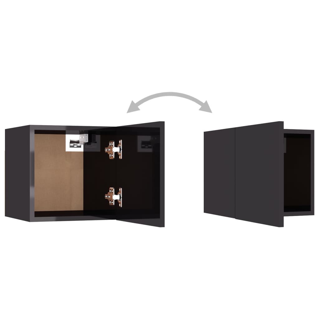 Ensemble de meubles TV 5 pièces, gris brillant, matériau à base de bois