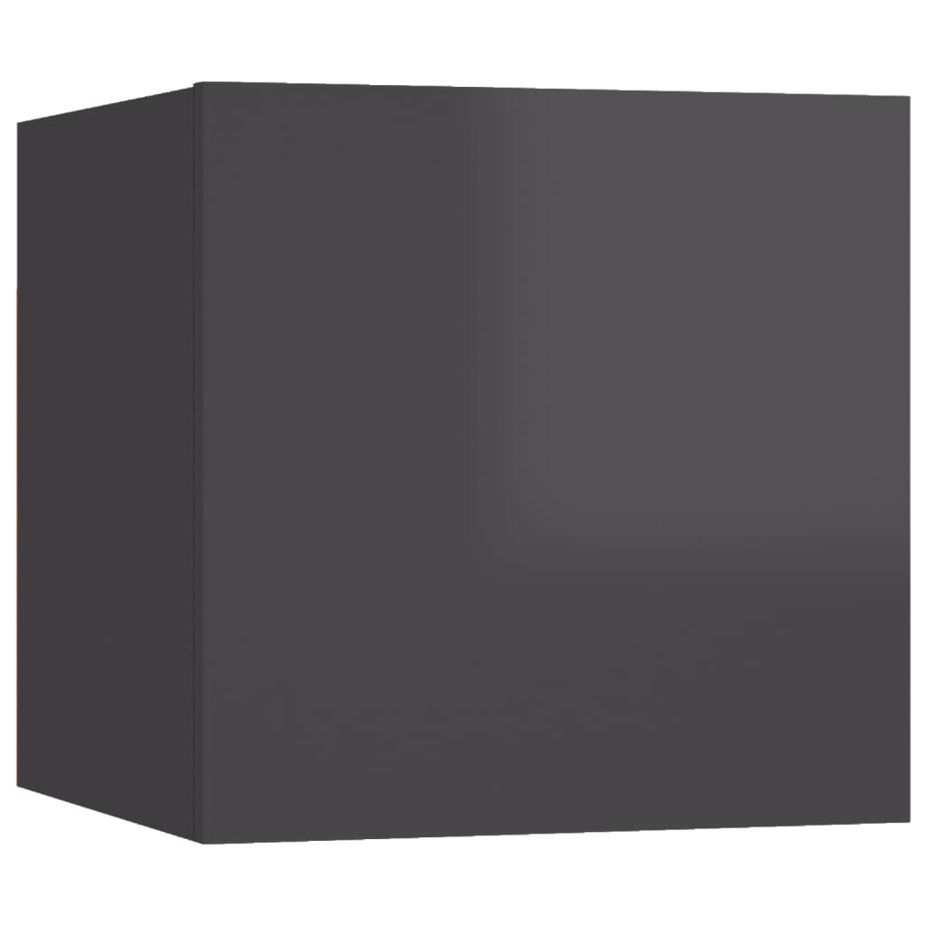 10-piece TV cabinet set, high-gloss grey, wood-based material