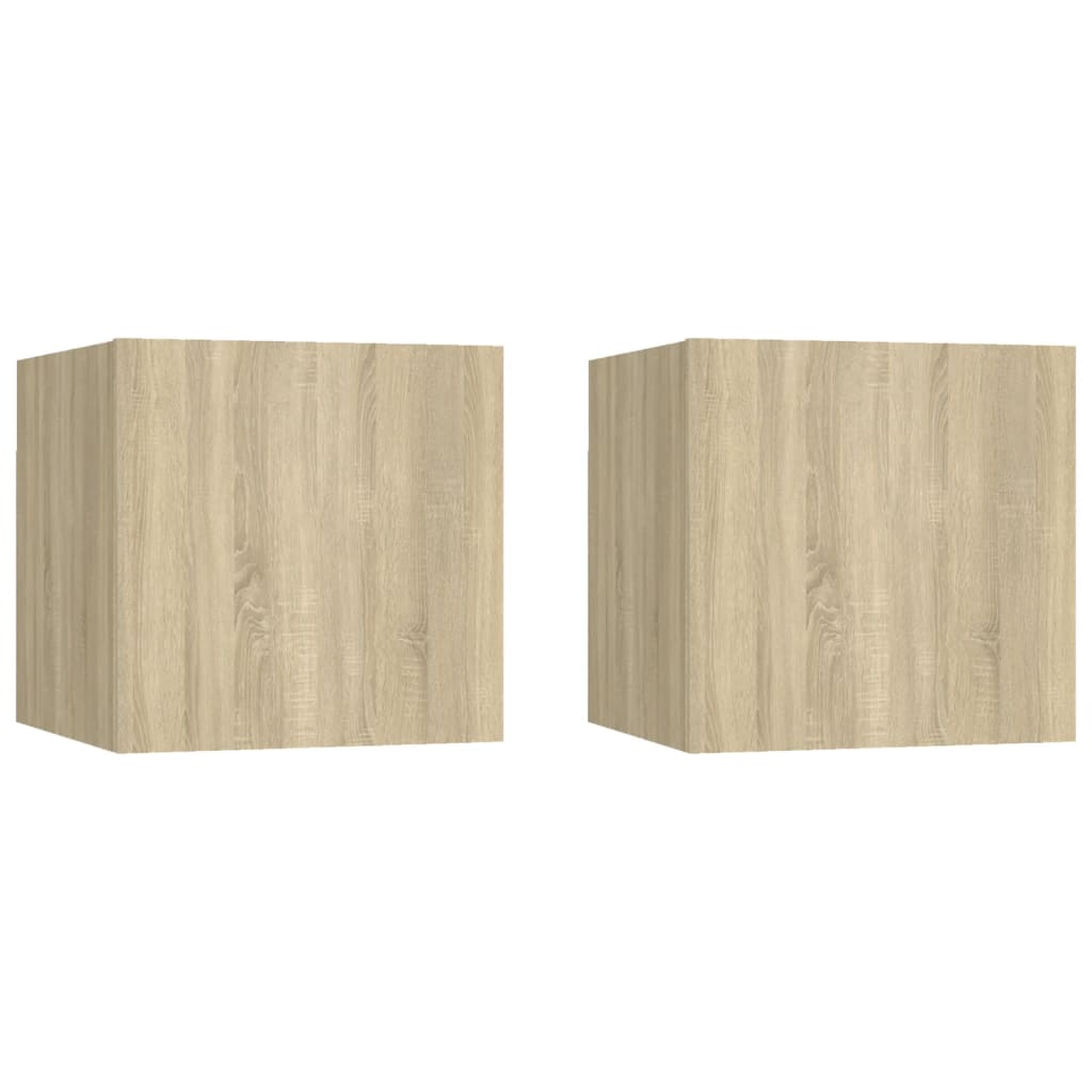 Tables de chevet, lot de 2, en chêne Sonoma, 30,5 x 30 x 30 cm.