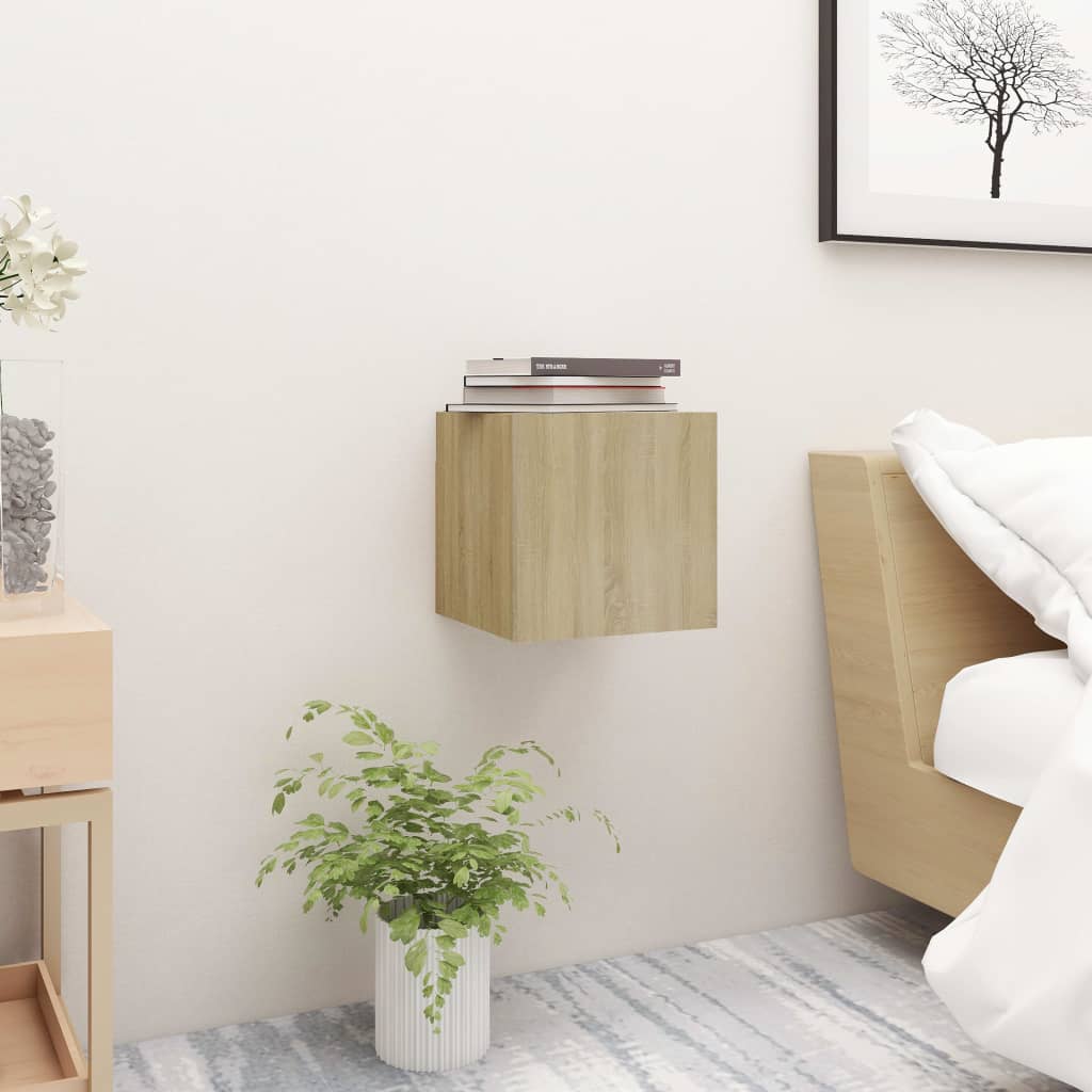 Tables de chevet, lot de 2, en chêne Sonoma, 30,5 x 30 x 30 cm.