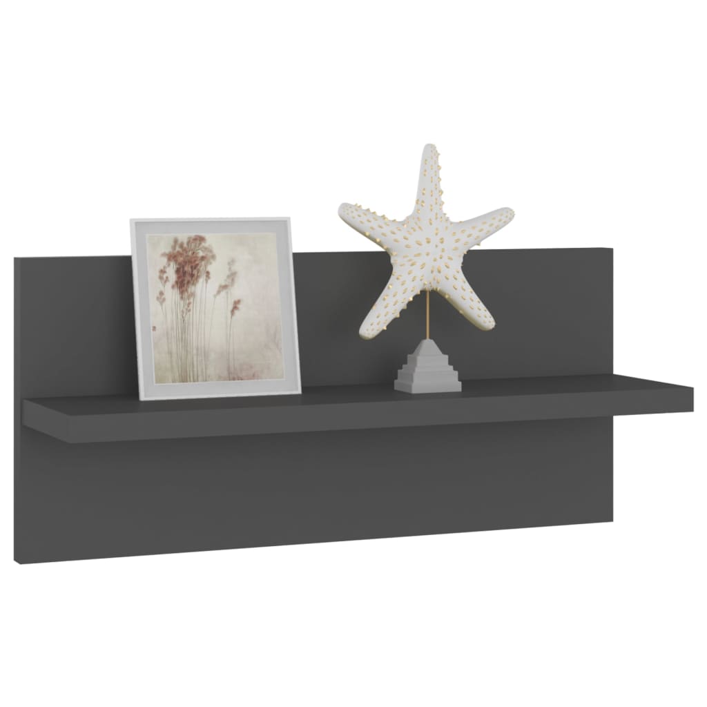 Wall shelves 4 pcs. Grey 40x11.5x18 cm wood material