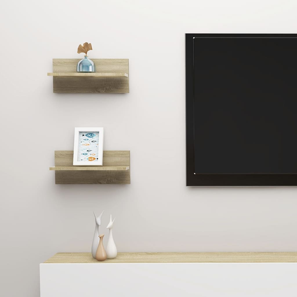 Wandregale 2 Stk. Sonoma-Eiche 40x11,5x18 cm Holzwerkstoff