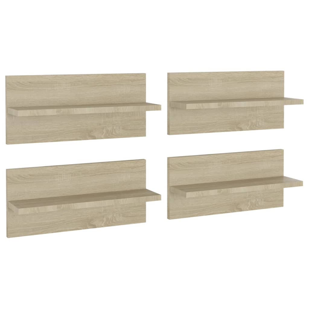 Wandregale 4 Stk. Sonoma-Eiche 40x11,5x18 cm Holzwerkstoff