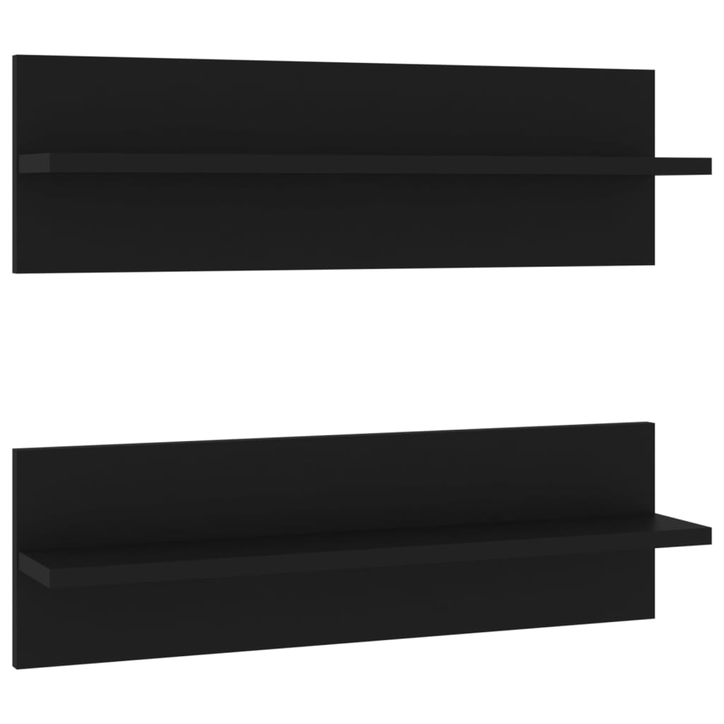 Wandregale 2 Stk. Schwarz 60x11,5x18 cm Holzwerkstoff