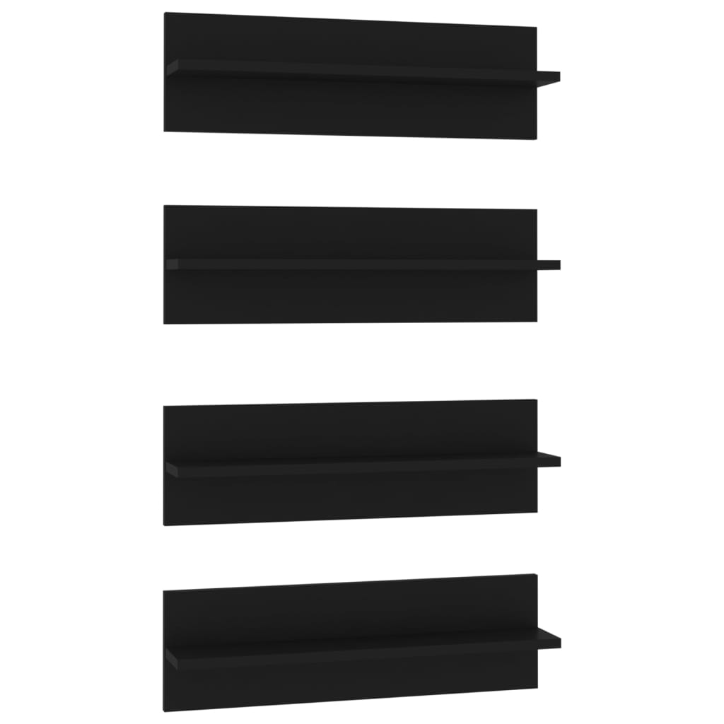 Wandregale 4 Stk. Schwarz 60x11,5x18 cm Holzwerkstoff