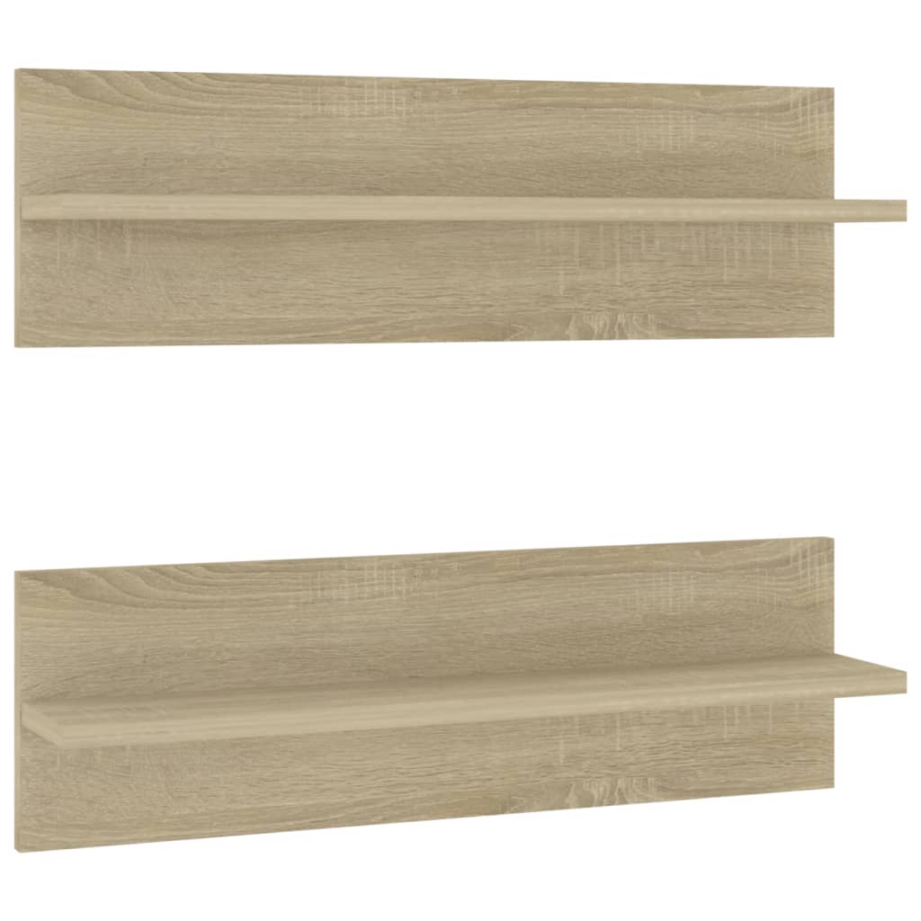 Wandregale 2 Stk. Sonoma-Eiche 60x11,5x18 cm Holzwerkstoff