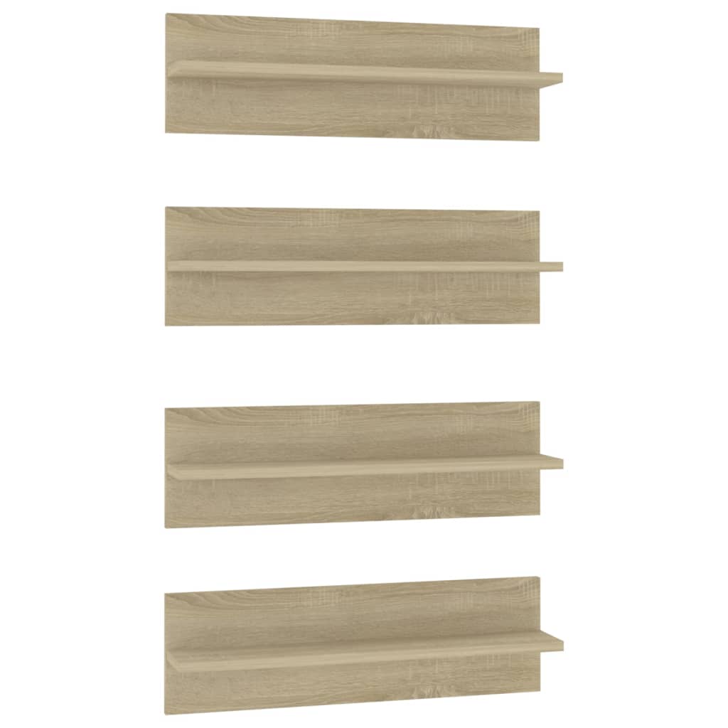 Wandregale 4 Stk. Sonoma-Eiche 60x11,5x18 cm Holzwerkstoff