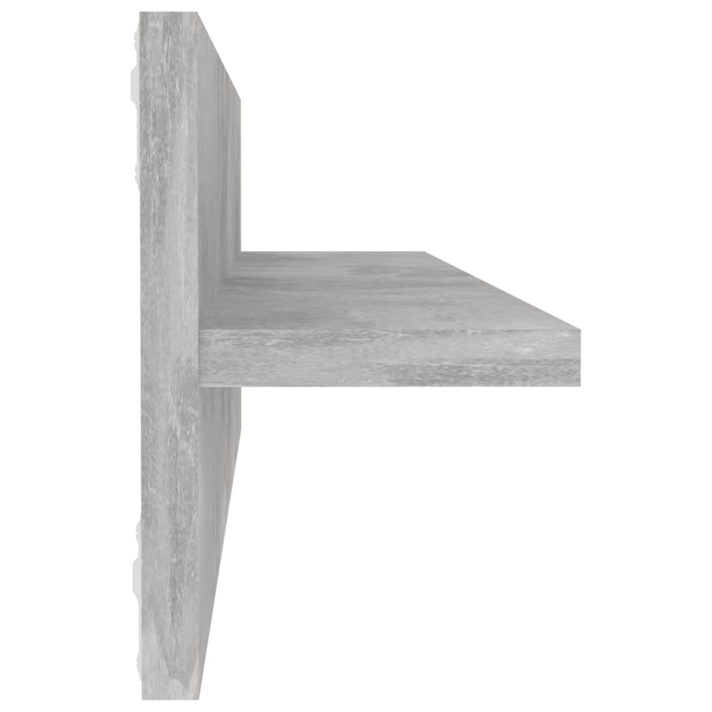 Wandregale 2 Stk. Betongrau 60x11,5x18 cm Holzwerkstoff