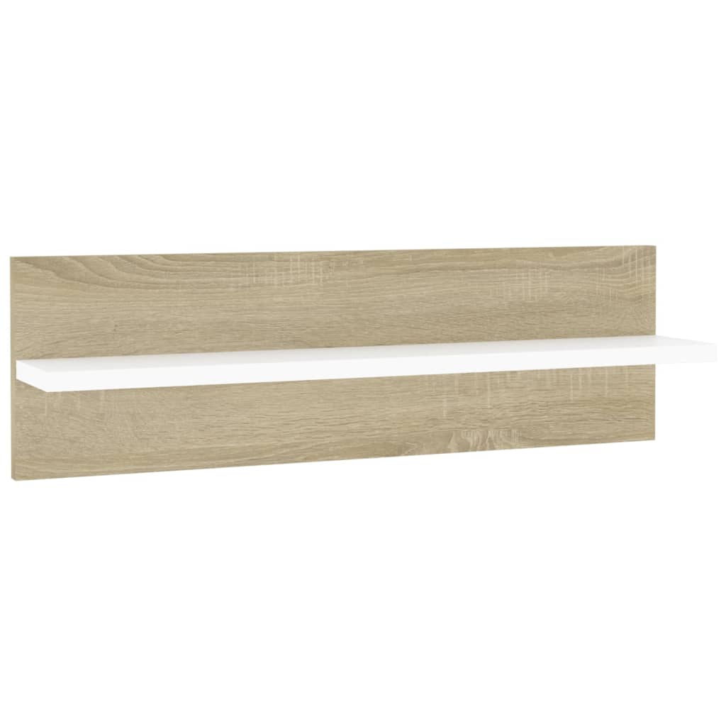 Wandregale 4 Stk. Weiß Sonoma-Eiche 60x11,5x18cm Holzwerkstoff