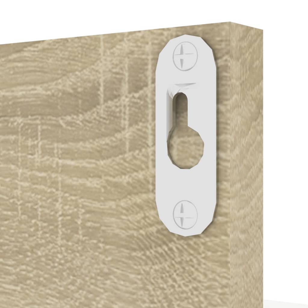 Wandregale 4 Stk. Weiß Sonoma-Eiche 60x11,5x18cm Holzwerkstoff