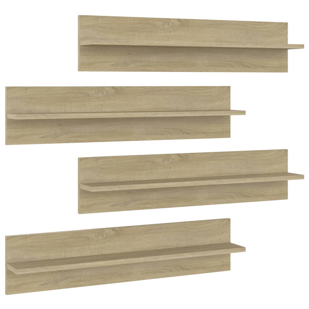 Wandregale 4 Stk. Sonoma-Eiche 80x11,5x18 cm Holzwerkstoff