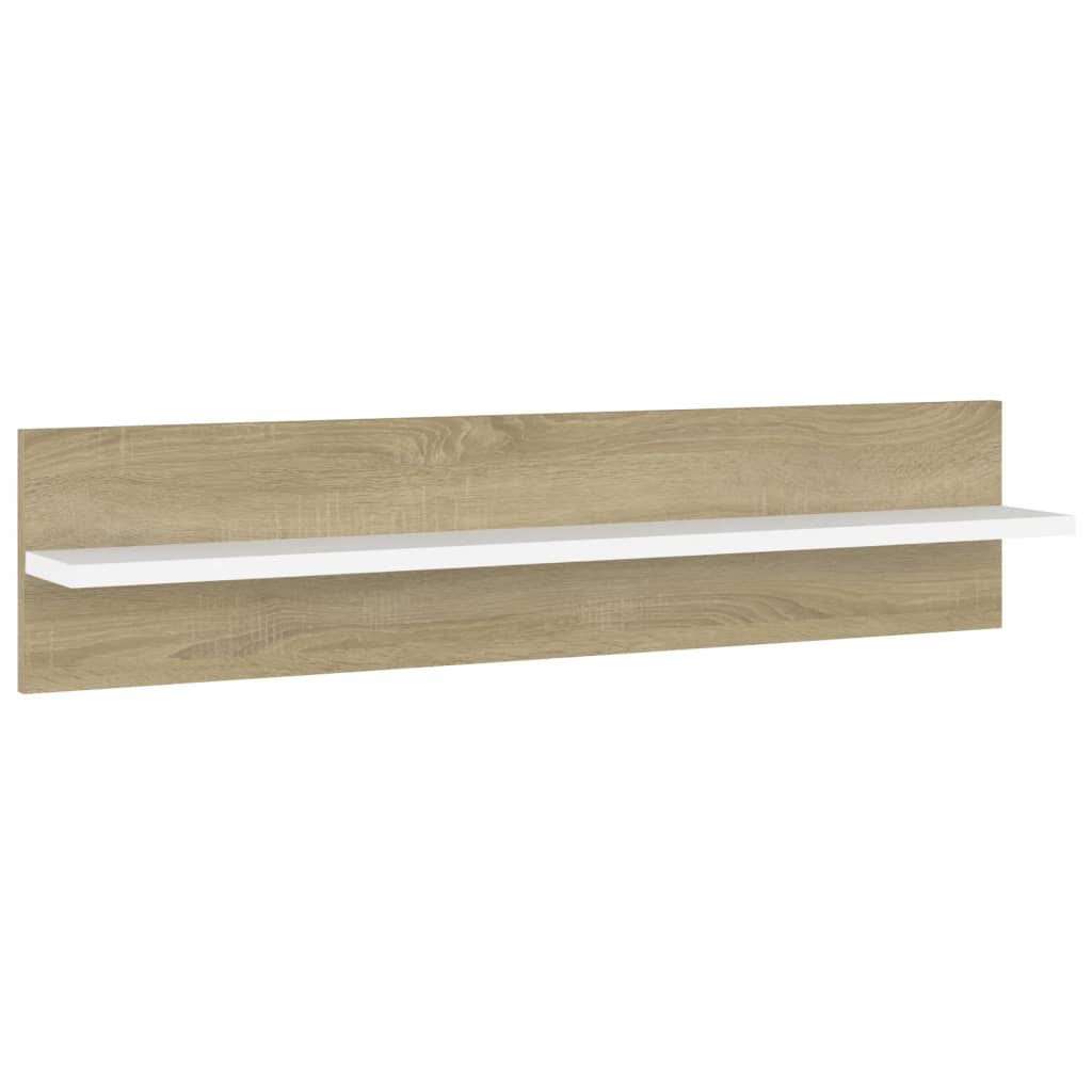 Wandregale 4 Stk. Weiß Sonoma-Eiche 80x11,5x18 cm Holzwerkstoff