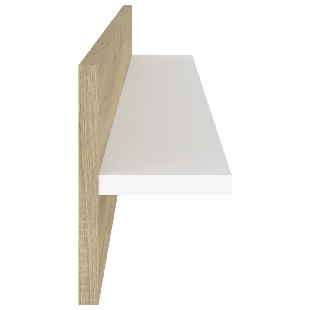 Wandregale 4 Stk. Weiß Sonoma-Eiche 80x11,5x18 cm Holzwerkstoff
